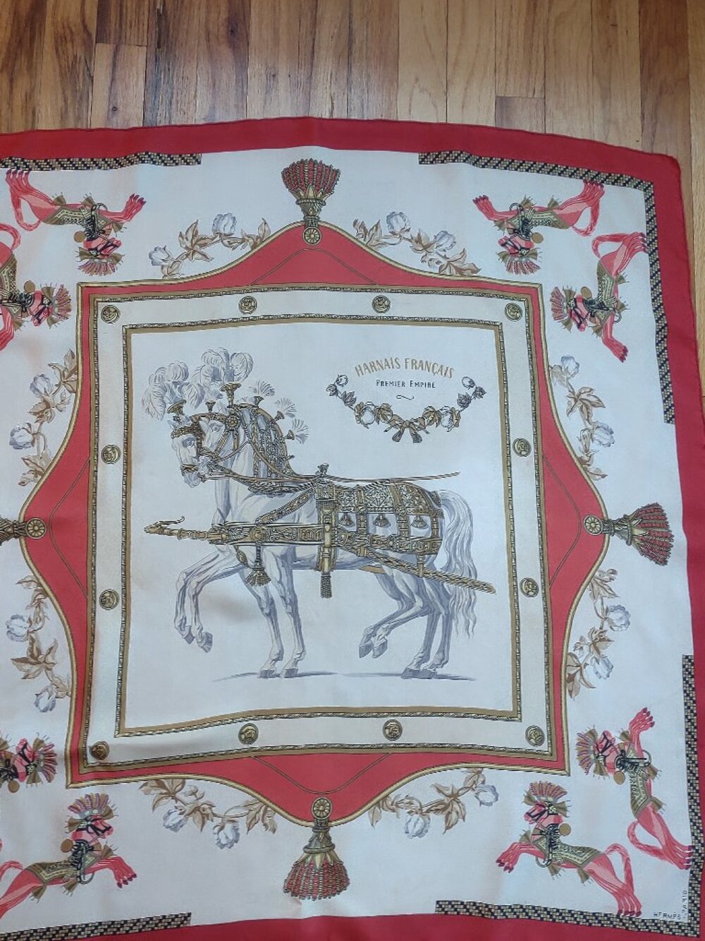 Hermès Silk Scarf Harnais Français 90cm Vintage - Picture 16 of 16